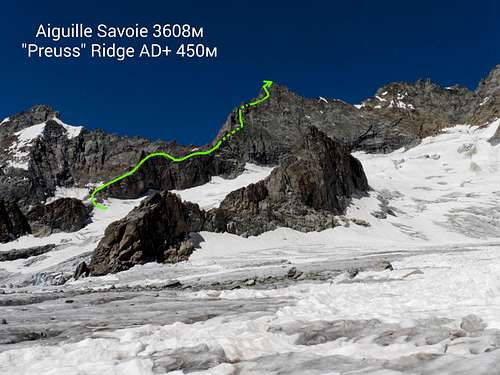 Aiguille Savoie Preuss ridge