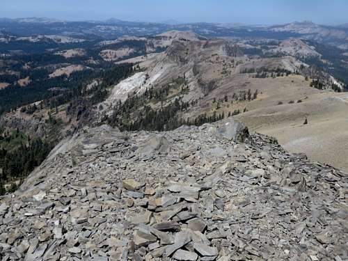 View north over the summit block