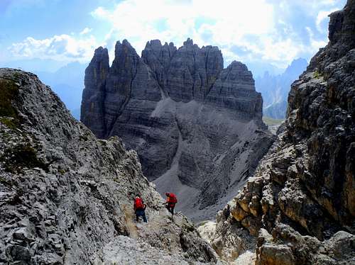 The descent along Paterno Normal route