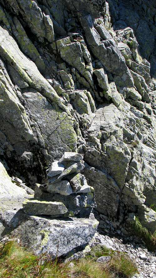 Cairn at first ledges