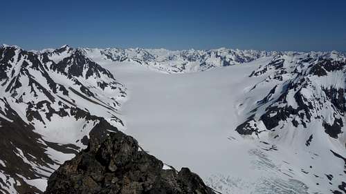 Godwin Glacier from the summit of Alice