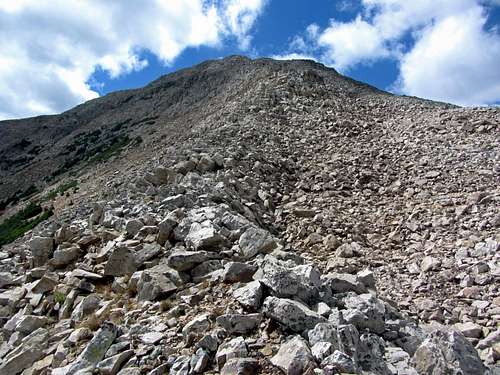 Remainder of northeast ridge