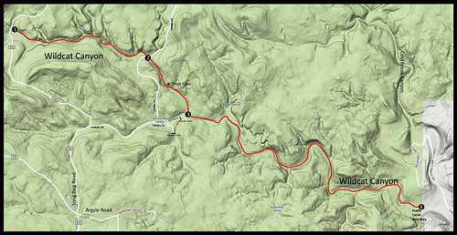 Wildcat Canyon Routes Map