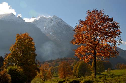 Fall colors in front of the Hochkalter group