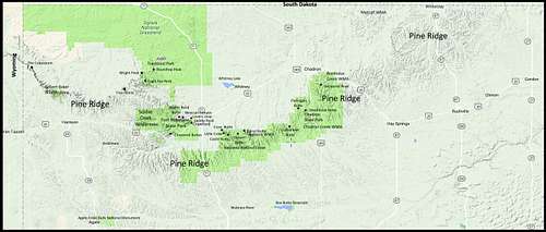 Pine Ridge Area Map