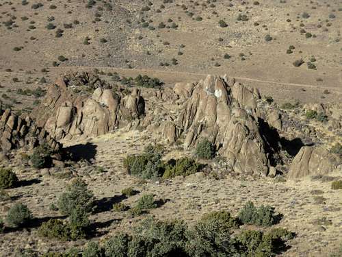 Rock formations on the north slope of Rocky Peak