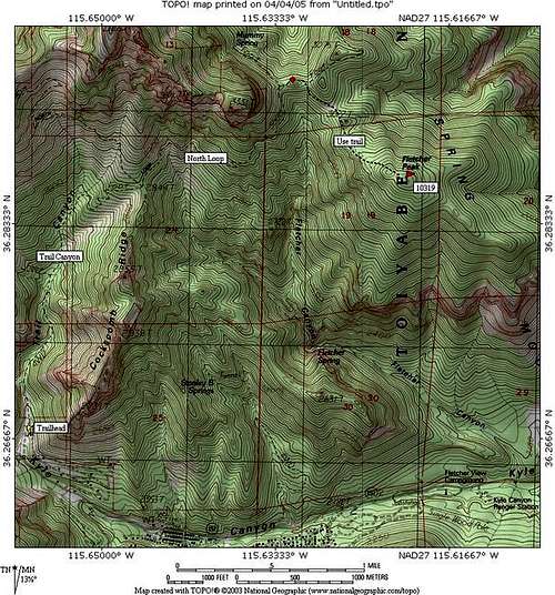 Map of the Fletcher Peak...