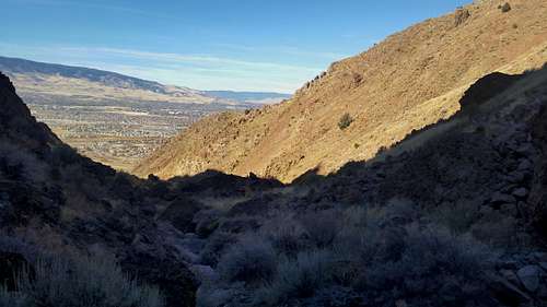View back to civilization in Eagle Canyon