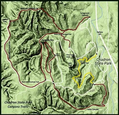 Chadron State Park Canyons Trail Map