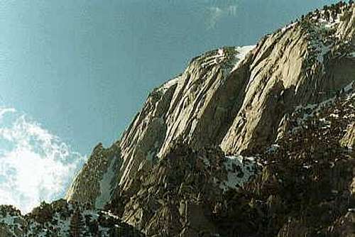 The upper south face of Lone...
