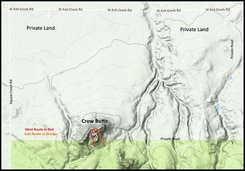 Crow Butte Routes Map