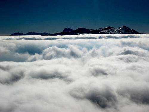above the clouds. climbing...