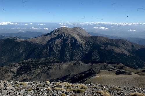View of Mikri Zireia (Small Zireia) from the summit of Killini (Large Zireia)