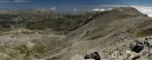 The Kataro Plateau and Lazaros seen from Spathi