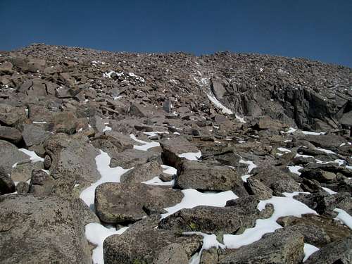 boulders below the summit