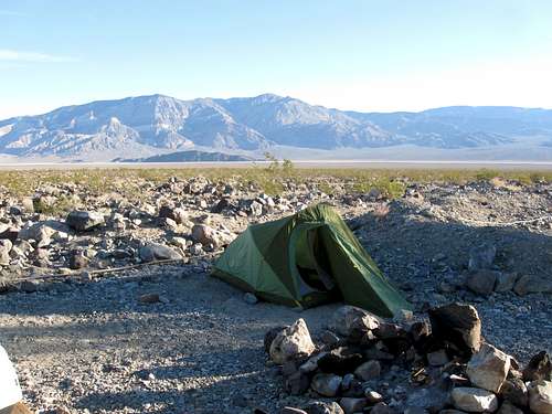 Our Campsite at Panamint Springs With Towne Benchmark in the Background