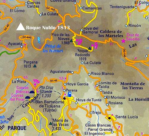 Roque Nublo road map