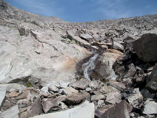 small waterfall in the SW ridge low drainage