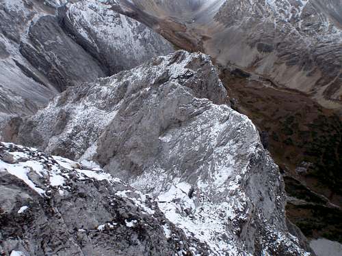 View down upper North Ridge
