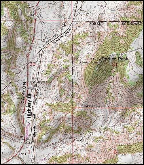 Parker Peak Map