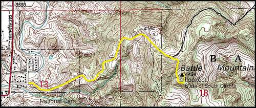 Battle Mountain Hiking Route