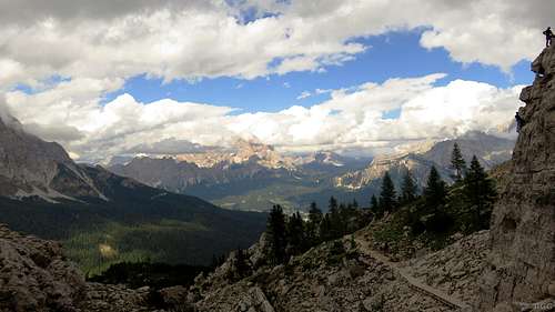 View from Cinque Torri down to Cortina d'Ampezzo