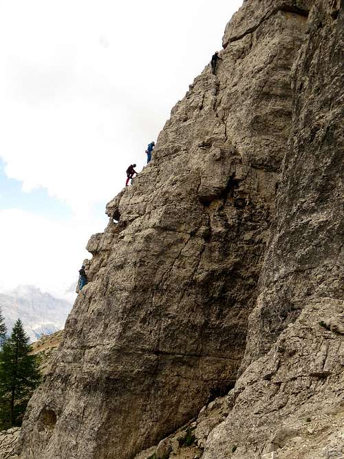 Climbers on Torre Lusy
