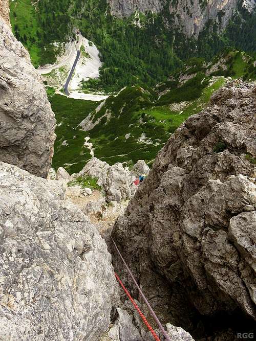 Climbing Sass de Stria