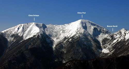 Parì - Sclapa ridge in winter
