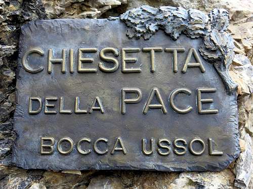 WWI memorial plaque near Bocca dell'Ussol