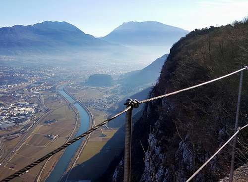 Val d'Adige and the town of Trento from Sorasàss (Pontesel airy bridge)