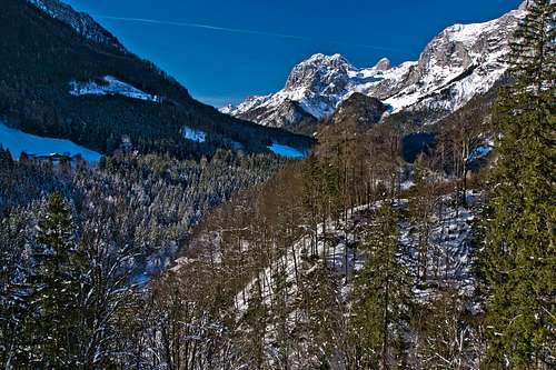 View to Reiteralpe in winter