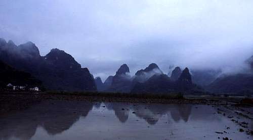 Typical Yangshuo scenery with...