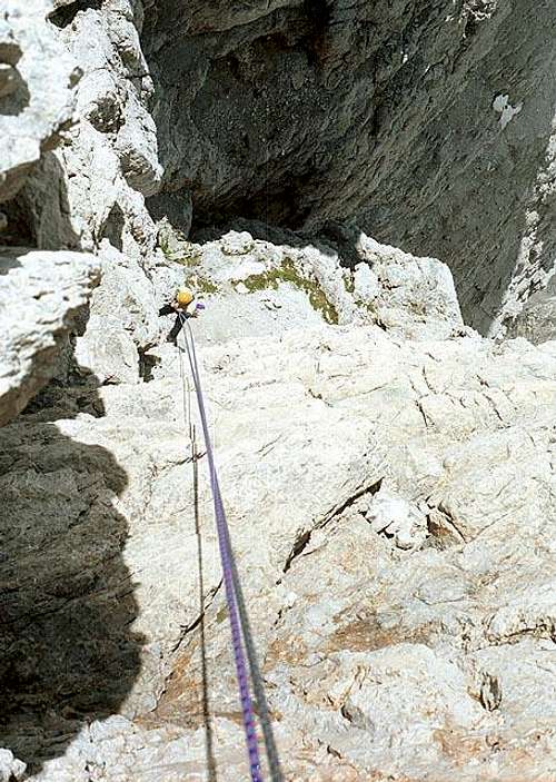 Abseiling to the West Shoulder.