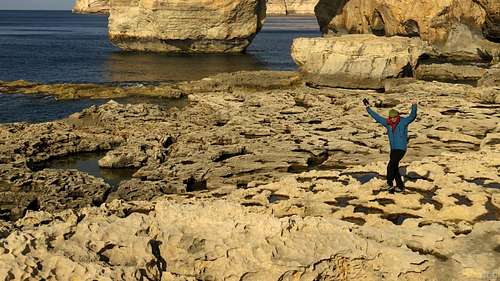 Shallow water soloing at Dwejra Bay