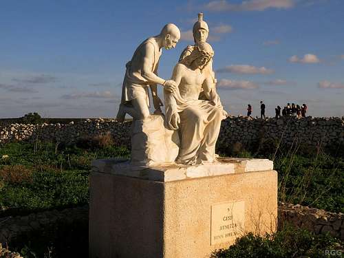 <a href=https://en.wikipedia.org/wiki/Stations_of_the_Cross>Way of the Cross</a> at Ta'Pinu - statue 9