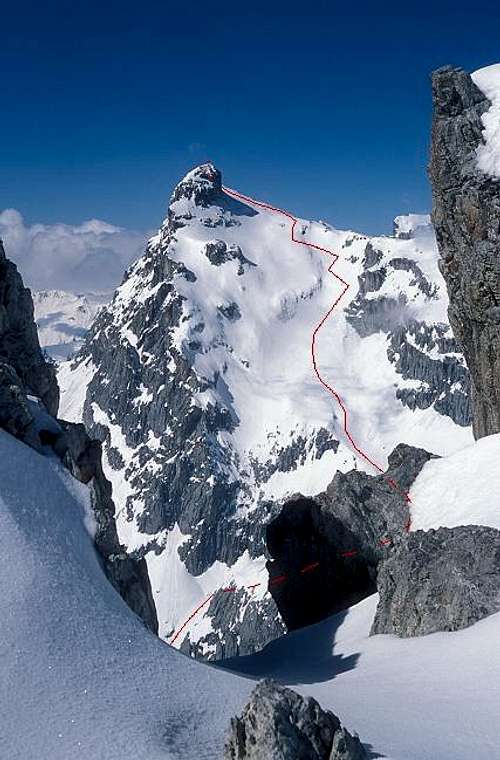 Gemstobel ski route seen from...