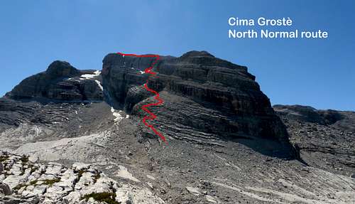 Cima Grostè North side Normal route
