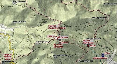 Monte Carmo di Loana map