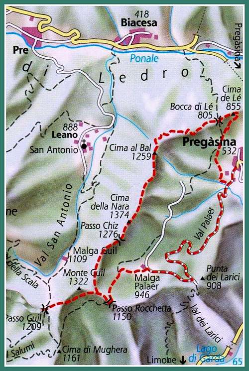 Pregasina Ridges map