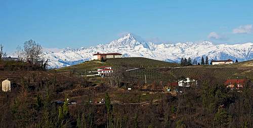 Langhe, the view on Monte Viso