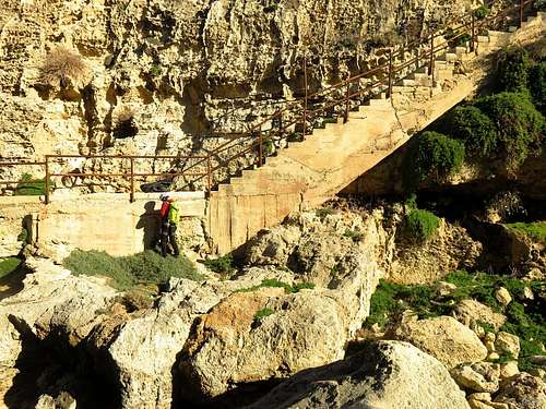 Close to the Mediterranean, Wied il-Mielaħ is accessible by stairs