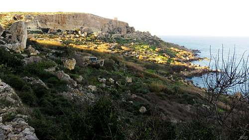 Panoramic view of San Felip Bay, Gozo
