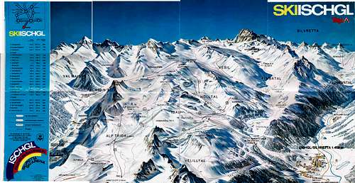 Ischgl Ski Map 1982: Piz Val Gronda plans