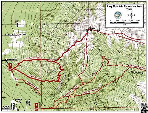 Lazy Mtn/Mat Peak Trail Map