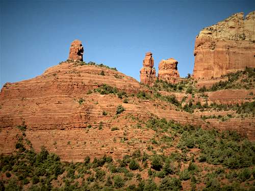 View of rock towers along the southwest ridge of Mount Wilson