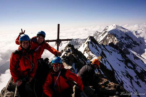 Lagginhorn (4010m) summit shot with Weissmies behind