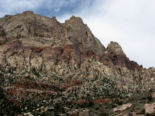 The Enormous East Face of Mount Wilson, with Cactus Flower Tower on the Right