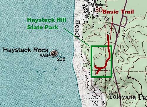 Map of the Route up Haystack Hill