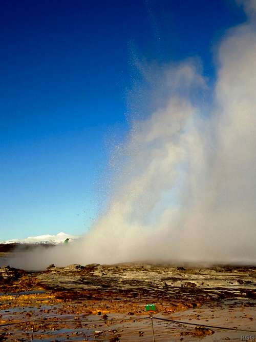 Strokkur erupting (at Geysir)